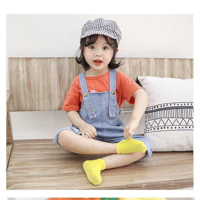 Tất len cho bé freeship Set 5 Tất cổ ngắn cho bé trai bé gái size 1-8 tuổi