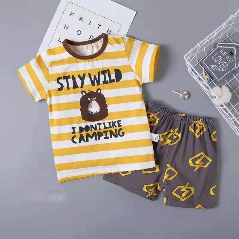 Bộ thun cotton lạnh in thấm sư tử mát rượi mùa hè