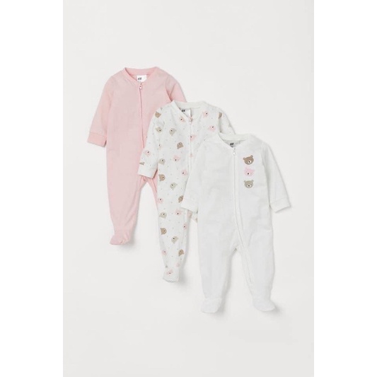 Bộ áo liền vớ/ sleepsuit cho bé trai bé gái 0-4y hàng xuất dư hãng HM