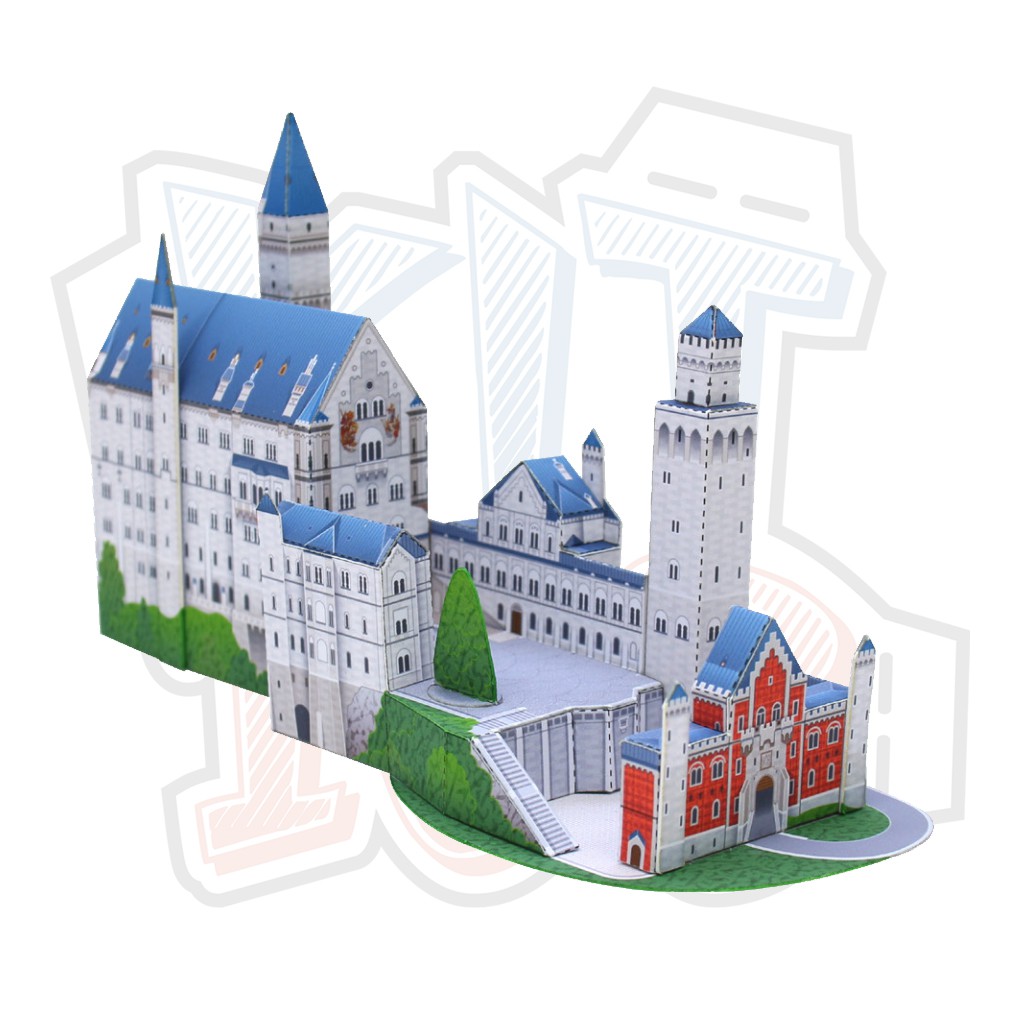 Mô hình giấy Kiến trúc Lâu đài Neuschwanstein Castle Mini - Đức