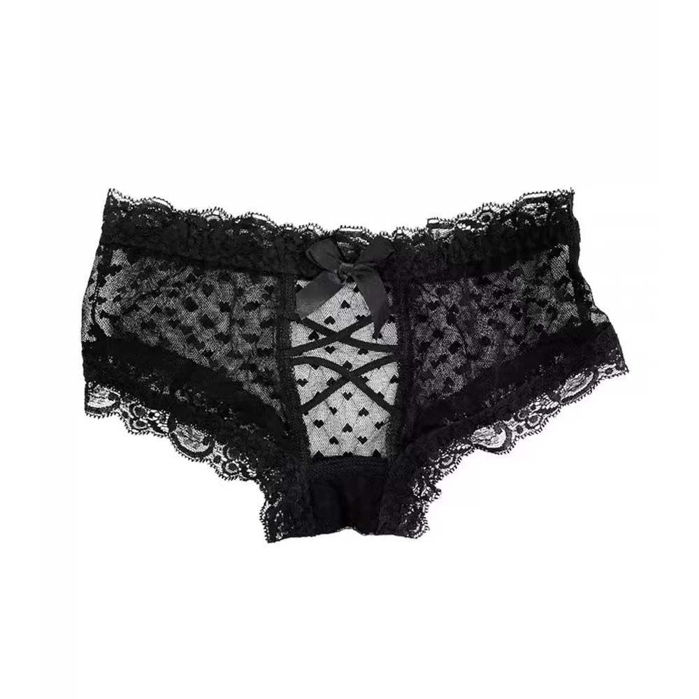 Quần Lót Cotton Phối Ren Dây Chéo Hở Đáy Quyến Rũ Dành Cho Nữ