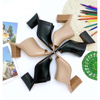 Giầy Guốc Nữ Da Thật Gót Trụ Cao 7cm