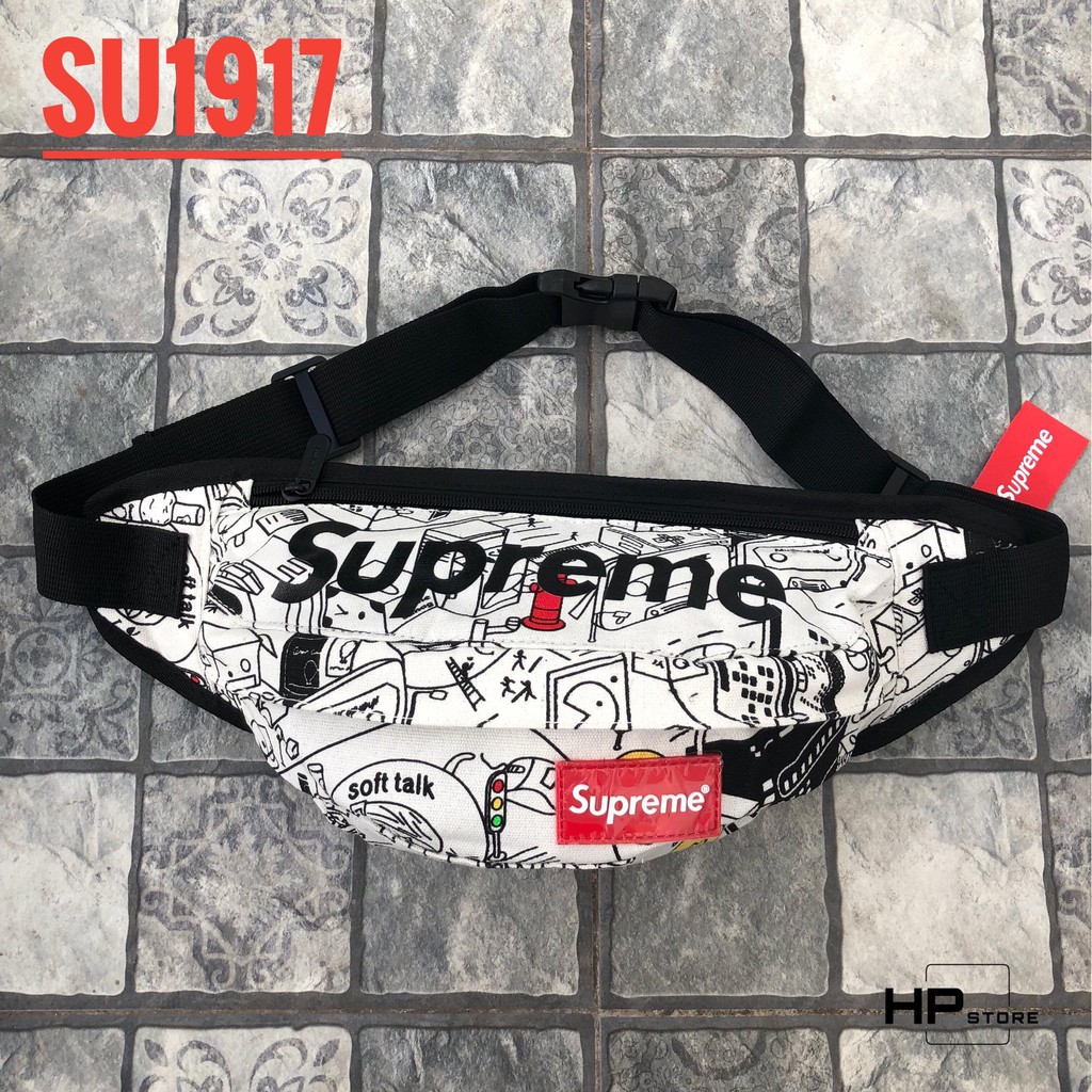 Túi Đeo Chéo / Túi Bao Tử SUPR Trắng Đen