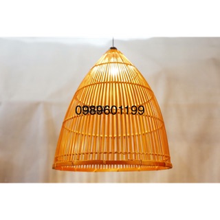 Đèn tre trang trí hình khum nan nhỏ
