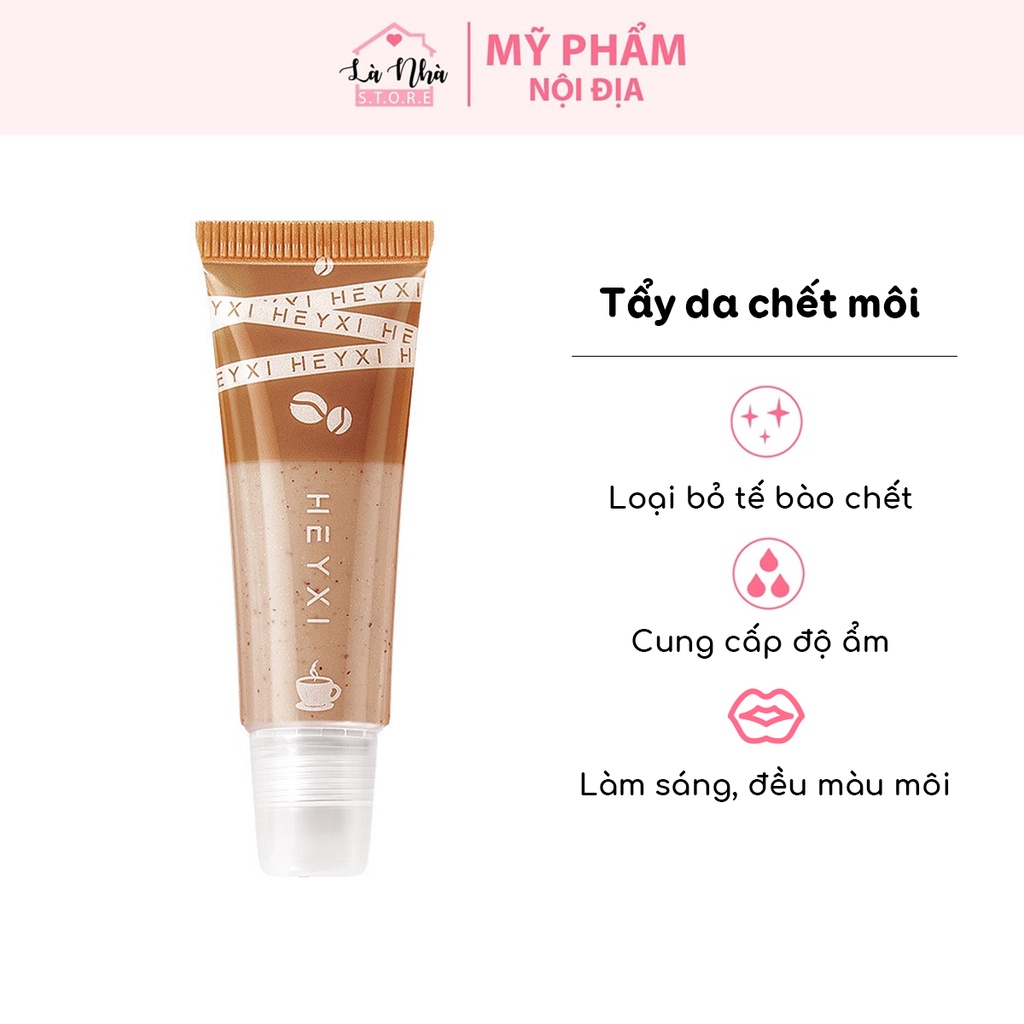 Tẩy da chết môi Heyxi Cafe 15G làm sáng, đều màu môi - dưỡng ẩm, chăm sóc môi