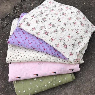 ⚡Rẻ nhất⚡ Vải xô muslin cao cấp may quần áo cho bé shop bán từ 50cm trở lên