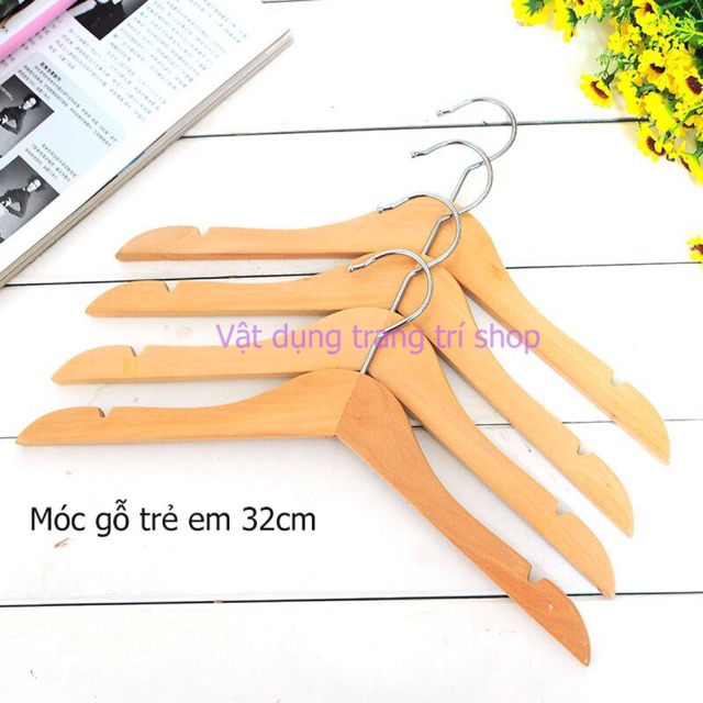 Combo 100 móc gỗ KTN trẻ em 32cm