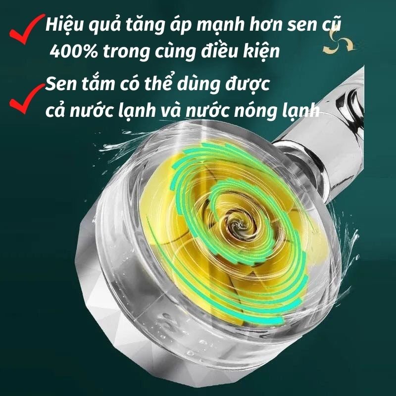 Vòi Sen Nóng Lạnh Vòi Hoa Sen Tăng Áp Chế Độ Nước Mạnh Sun.z