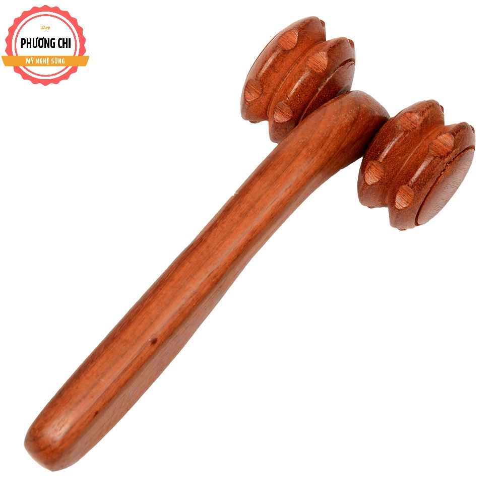 Cây lăn massage toàn thân 4 bánh gai đa năng làm từ gỗ thơm tự nhiên, Cây lăn mát xa | Mỹ nghệ phương chi
