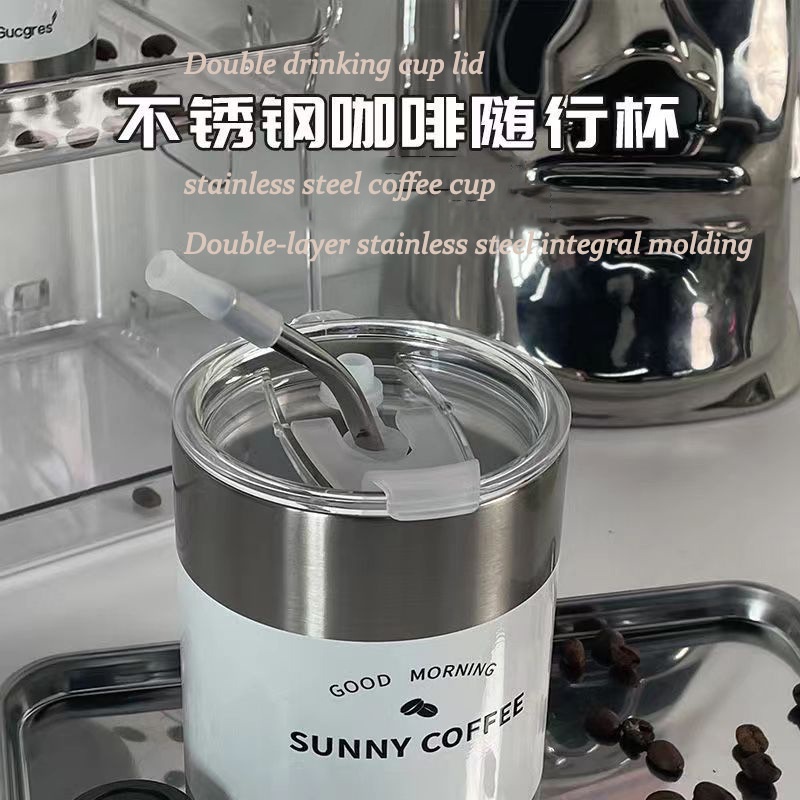 Bình Đựng Cà Phê 300ml Bằng Thép Không Gỉ Tiện Dụng