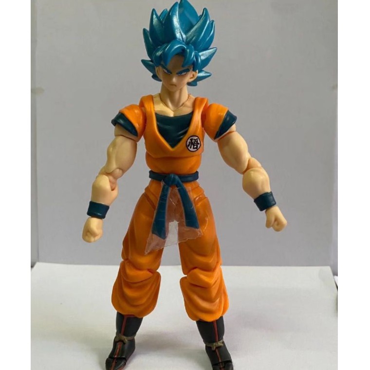 (Hết hàng) Mô hình Khớp Dragon ball songoku blue áo vàng 2 mặt 16cm