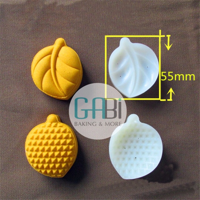 Khuôn trung thu lò xo 50g 2 mặt lá, quả chanh