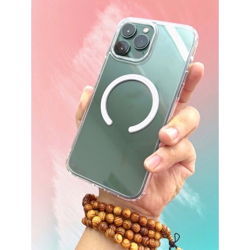 Ốp Rock trong suốt hỗ trợ sạc không dây cho iP 13 Pro Max/13 Pro/13/13 Mini