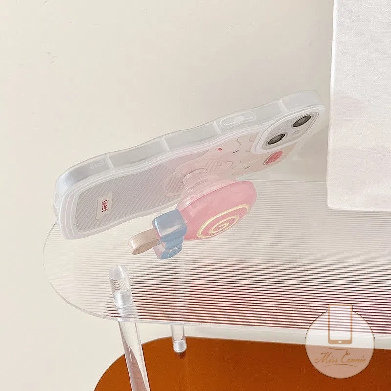 Ốp Điện Thoại Có Giá Đỡ Hình Kẹo Mút 3D Cho iPhone 14 Plus 7 8 6 6s Plus 11 14 12 13 Pro MAX X XR XS MAX SE 2020