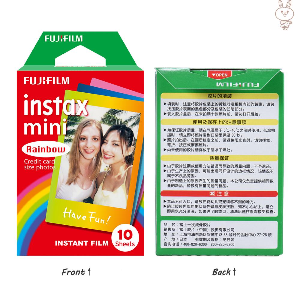 OL Fujifilm Instax Mini 10 Sheets Colorful Rainbow Film Photo Paper Snapshot Album Instant Print Accessory Replacement for Fujifilm Instax Mini 7s/8/25/90/9