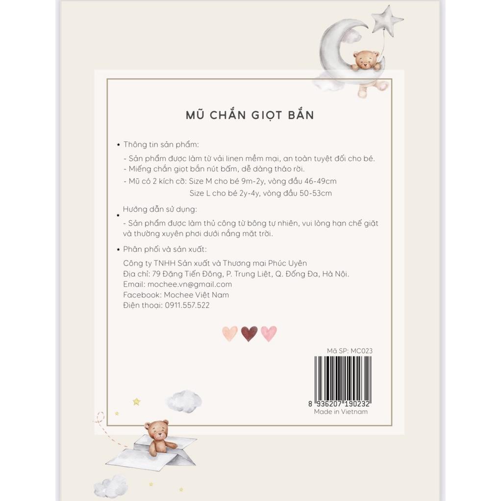 Mũ vành chắn giọt bắn cho bé Mochee