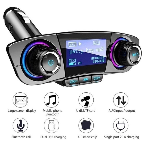 BT06 Màn hình LED Máy phát FM Bộ rảnh tay Bluetooth Xe hơi Âm thanh MP3 Máy nghe nhạc
