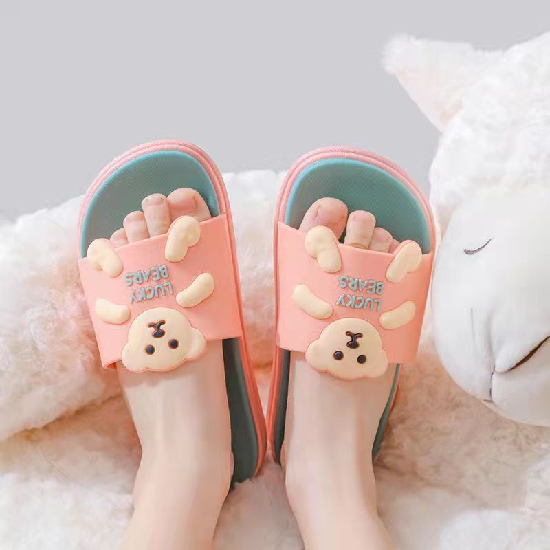Dép Quai Ngang In Hình Gấu Hoạt Hình Phong Cách Hàn Quốc Thời Trang Mùa Hè Cho Nữ 2022 CHZK026