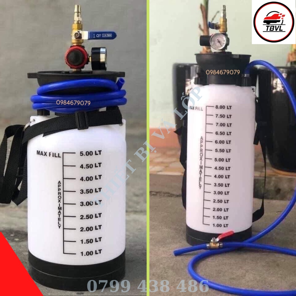 Bình bơm dầu cầu tự động, bình bơm dầu dầu hộp số tự động bằng khí nén 8 Lít và 5 Lít