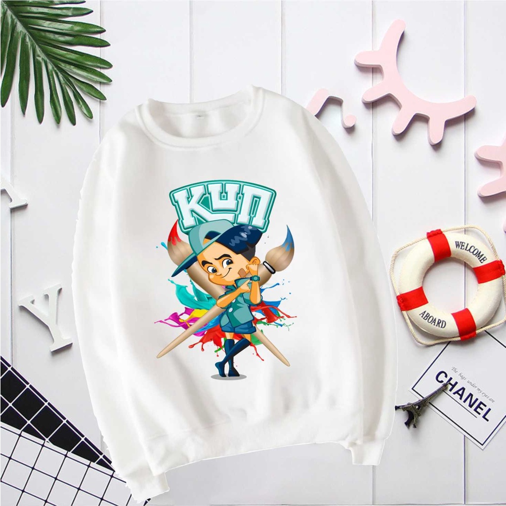 Áo sweater tay dài thu đông cho bé đi học SỮA KUN siêu hot