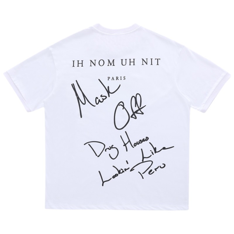 Áo thun ngắn tay IH NOM UH NIT masked Kanye print T-shirt ss18