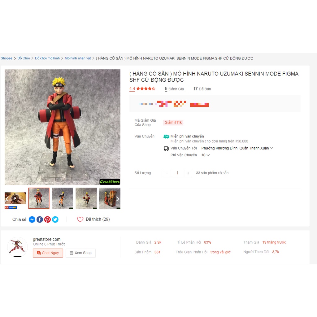 MÔ HÌNH NARUTO UZUMAKI SENNIN MODE FIGMA SHF CỬ ĐỘNG ĐƯỢC