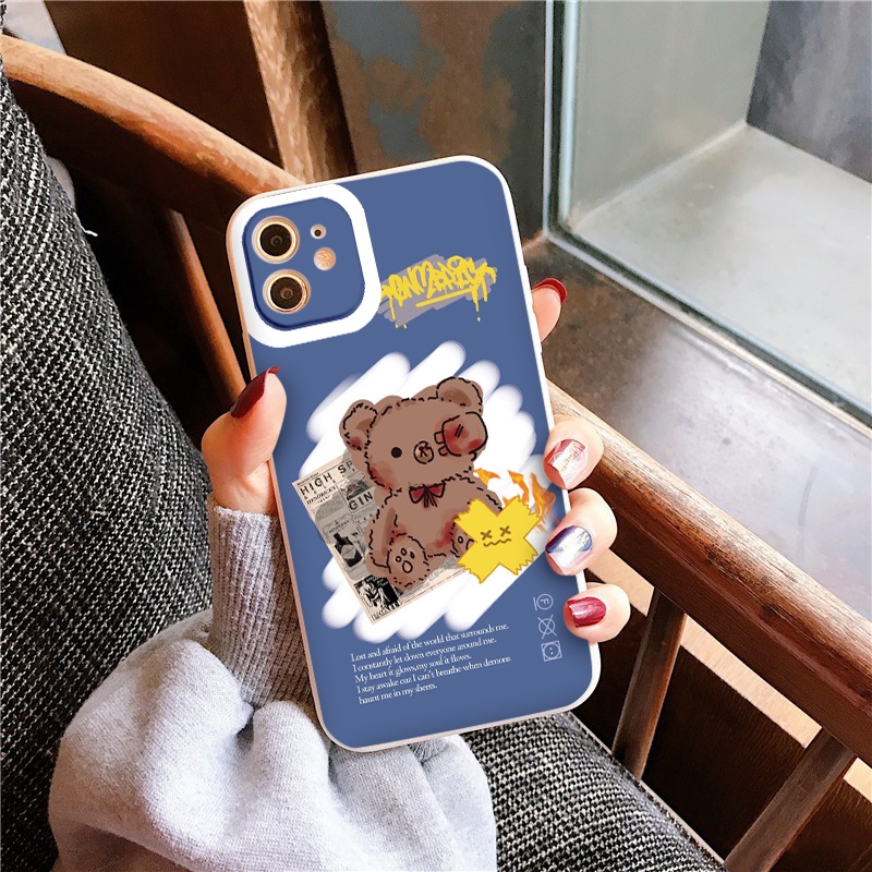 Ốp iphone - Ốp lưng iphone cạnh vuông viền camera Cool bear dành cho ip 6 đến 14promax - ng091