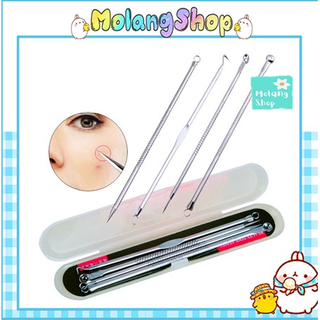 [Bộ 4 Món] Que Nặn Mụn Đầu Đen, Trứng Cá, Mụn Cám Molangshop | BigBuy360 - bigbuy360.vn