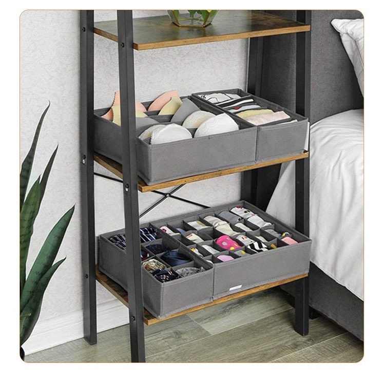 Hộp đựng đồ lót vải không dệt Set 4 cái 6, 7, 8, 24 ngăn - Khay bảo quản đựng tất vớ sạch sẽ, tiết kiệm không gian