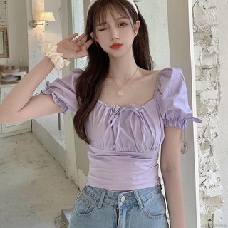 KOREAN STYLE Áo Kiểu Nữ Tay Phồng Phong Cách Hàn Quốc