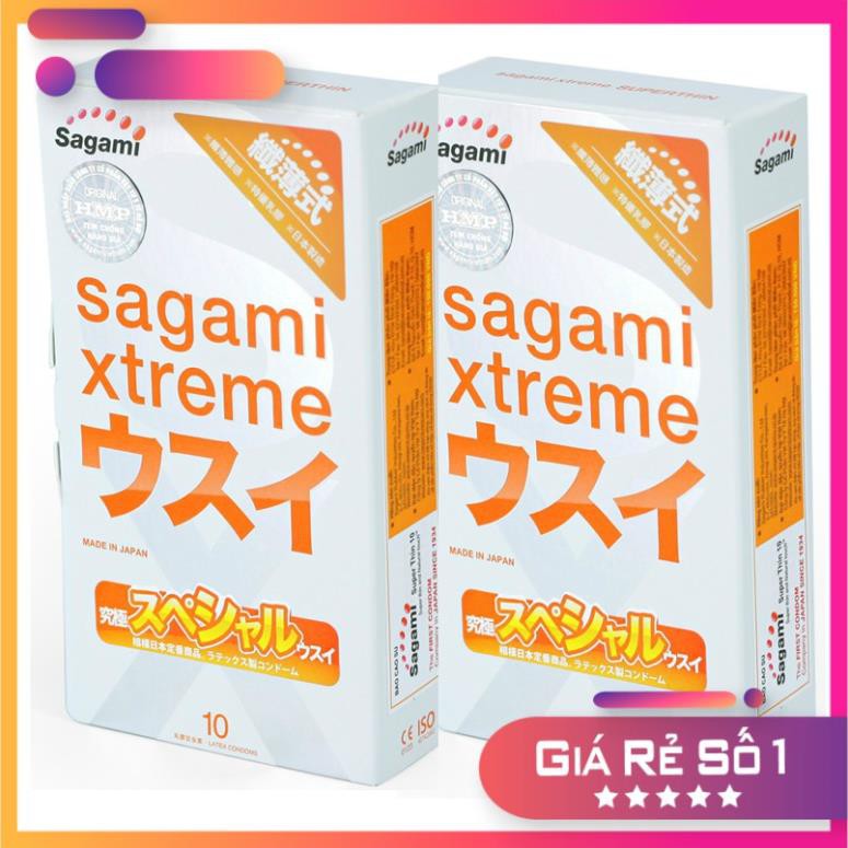 [Combo] 2 hộp bao cao su siêu mỏng cao cấp 20c Sagami Xtreme Super Thin BCSSC002