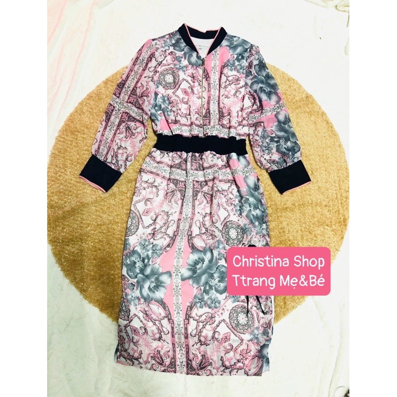 Đầm Sandara Darren Chất Voan Phối Dây Kéo Hoạ Tiết Sang Trọng | BigBuy360 - bigbuy360.vn