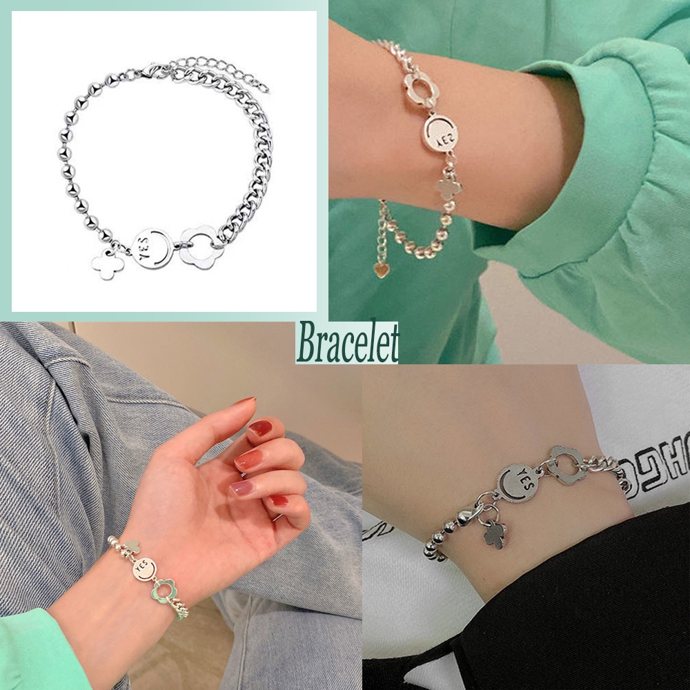 Vòng Đeo Tay Mặt Hình Hoa Thời Trang Hàn Quốc Sành Điệu Cho Nữ