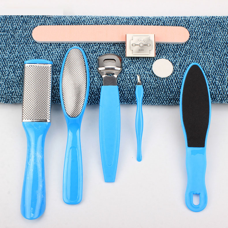 [Hàng mới về] Set 8 dụng cụ chà chân loại bỏ vết chai tẩy tế bào chết chăm sóc sức khỏe bằng thép không gỉ