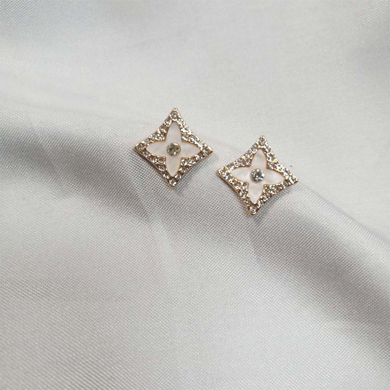 Khuyên Tai Hình Hoa Lá Đính Đá Zircon Đồng Thanh Lịch Thời Trang Mới Cho Bạn Gái