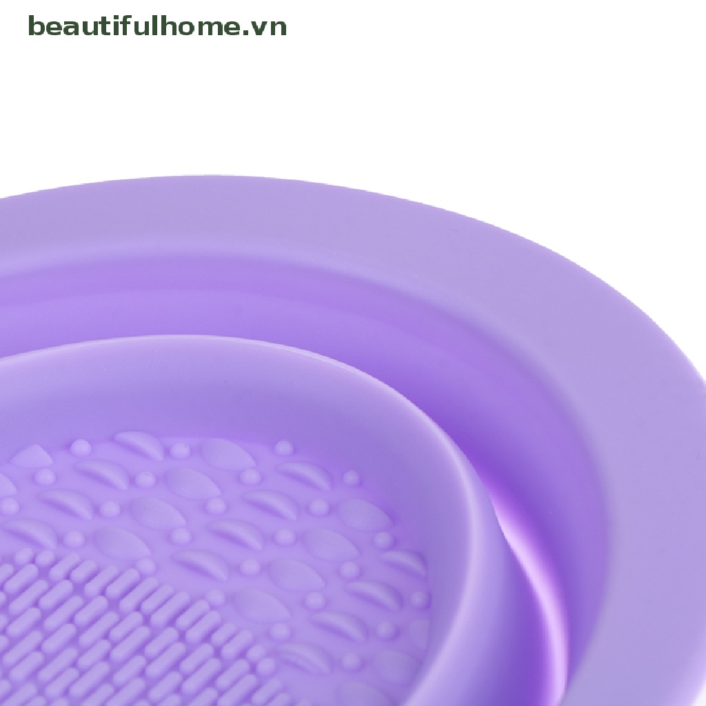 Dụng Cụ Vệ Sinh Cọ Trang Điểm Bằng Silicone Gấp Gọn Tiện Lợi