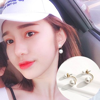 Bông Khuyên Tai Nữ Ngọc Trai Nhân Tạo Nụ Trước Sau Cup C Sang Chảnh !