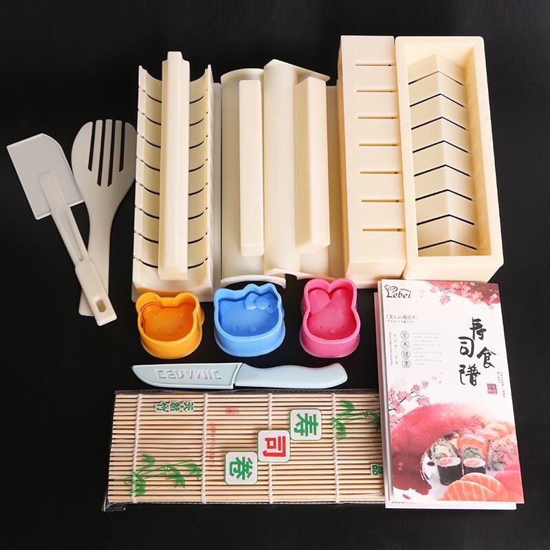 Bộ dụng cụ 10 món làm sushi , cơm cuộn (chống dính) , dụng cụ làm bánh