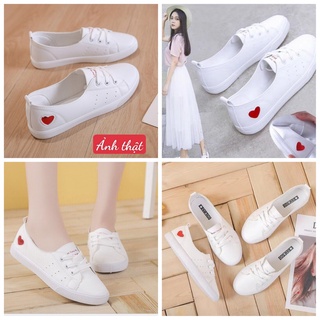Giày thể thao nữ, sneaker trắng đen êm chân thời thượng cá tính