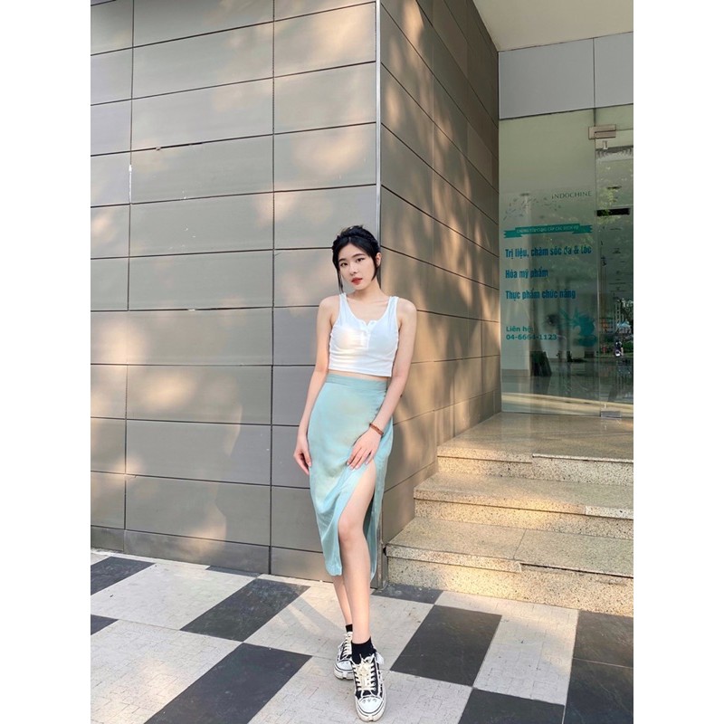 FOUR6] Chân váy xẻ tà, chân váy lụa hack dáng | BigBuy360 - bigbuy360.vn