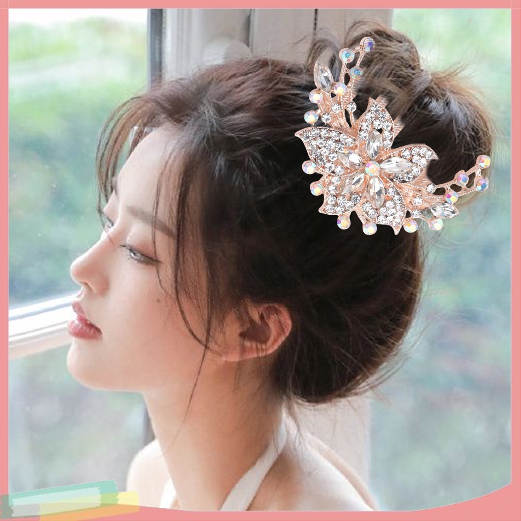 Lược Cài Tóc Đính Đá Lấp Lánh Thời Trang Cho Nữ