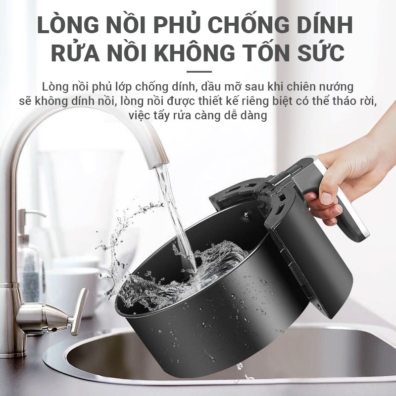 Nồi chiên không dầu Shakaba BW-1011 dung tích 4.5L, công suất 1350W, phù hợp cho gia đình 3-4 người - Bảo hành 12 tháng