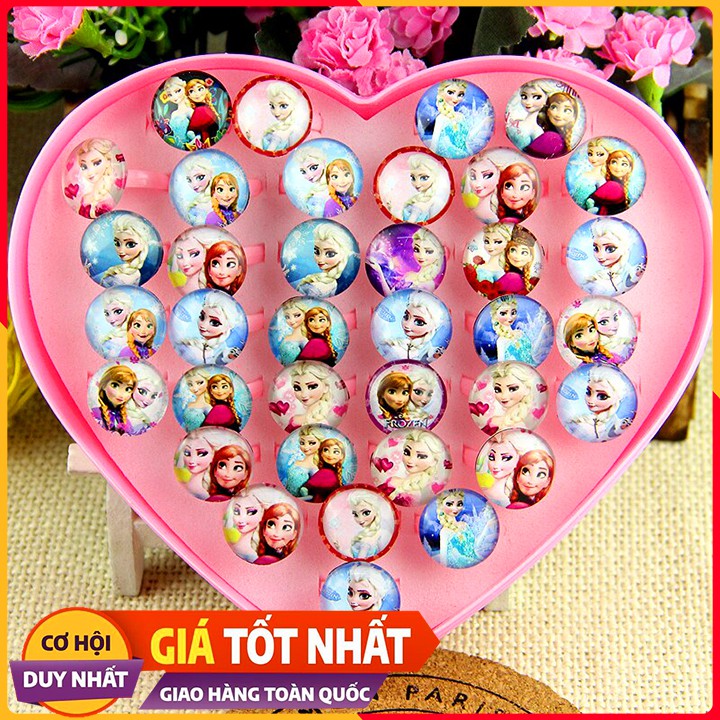 Combo 2 Hộp Nhẫn Công Chúa Elsa &amp; Anna. Nhẫn Đồ Chơi Bé Gái . Nhẫn Công Chúa Disney