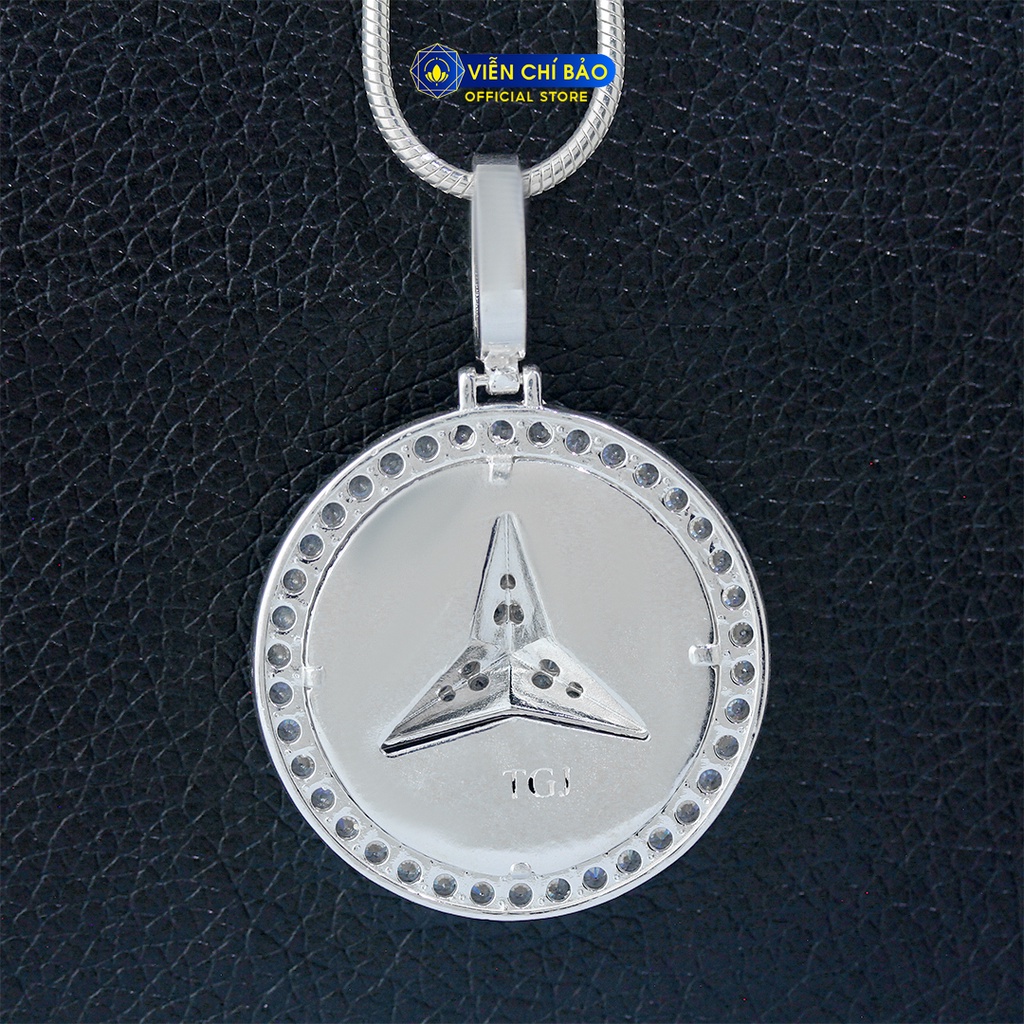 Mặt dây chuyền nam mercedes đính đá chất liệu bạc 925 thời trang phụ kiện trang sức Viễn Chí Bảo M300328