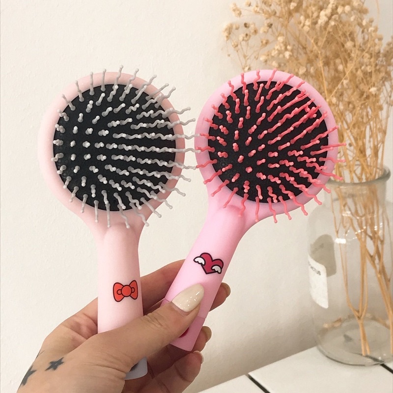 Lược kèm gương 2 trong 1 tiện lợi dành cho các bạn nữ - gương kèm lược chải tóc chống rối chống rụng tóc