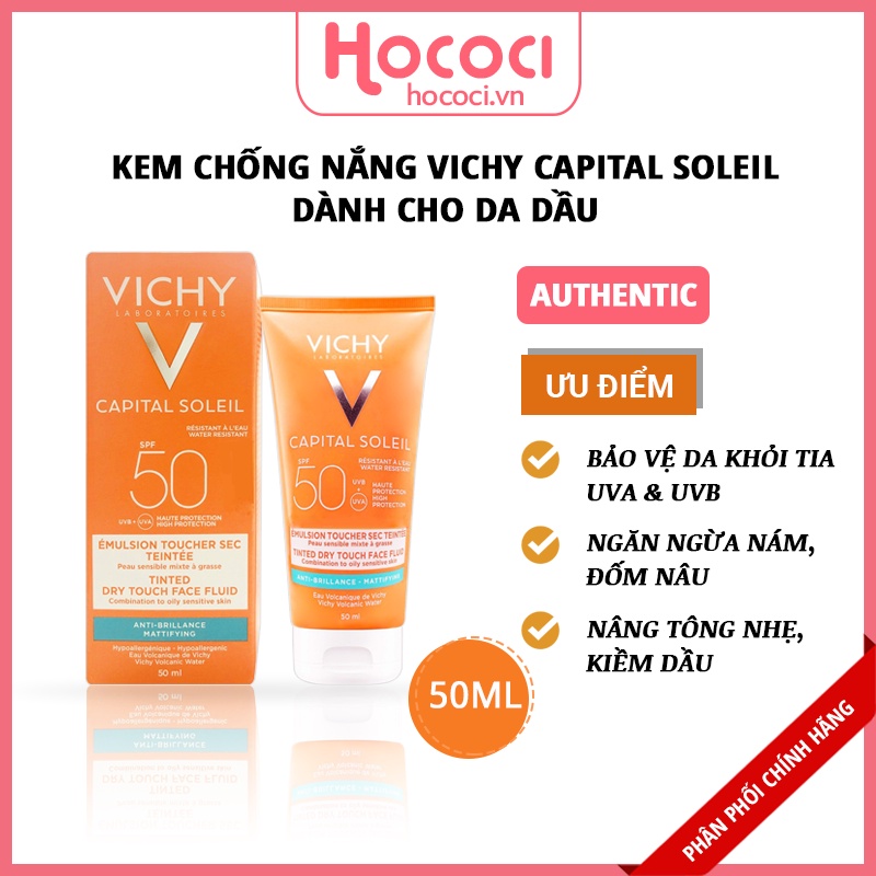 ✅[CHÍNH HÃNG] Kem Chống Nắng Vichy Dành Cho Da Dầu Vichy Capital Soleil 50ML