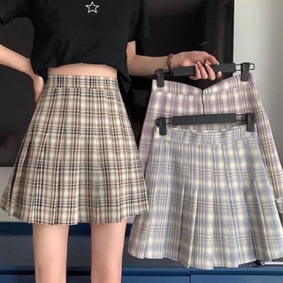 Chân váy ngắn nữ tennis xếp ly sọc caro nữ sinh lưng cao - Order taobao quảng châu