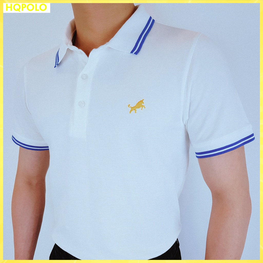 Áo thun polo cổ bẻ phối viền vải cá sấu cotton xuất xịn, chuẩn form, sang trọng, trẻ trung và tinh tế - HQPOLO