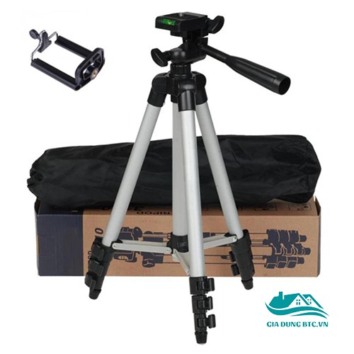 Gậy chụp ảnh 3 chân tripod 3110, kiêm giá đỡ điện thoại l Gậy chụp ảnh Tripod nhôm cao cấp, tặng kèm bao đựng