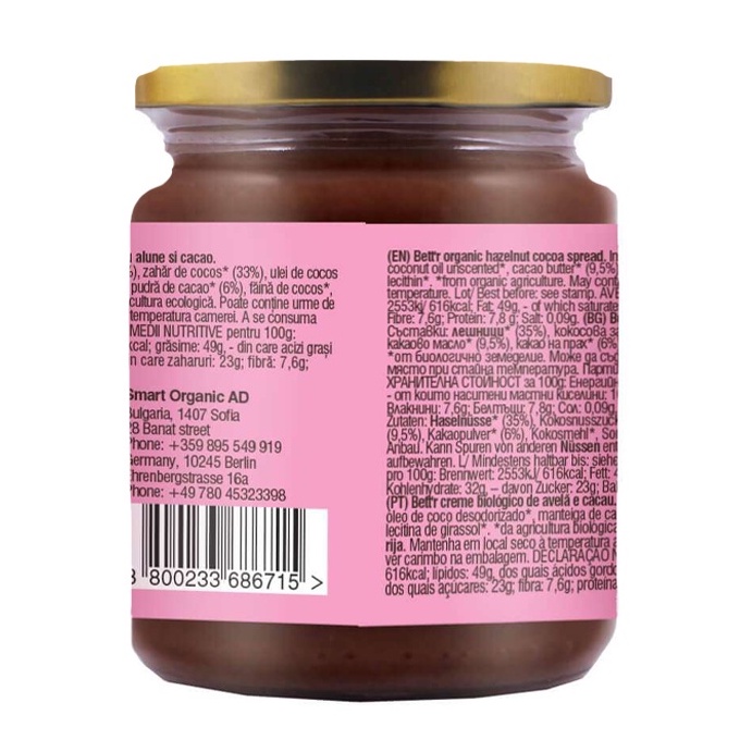 Bơ cacao và hạt phỉ hữu cơ 250gr - Bettr